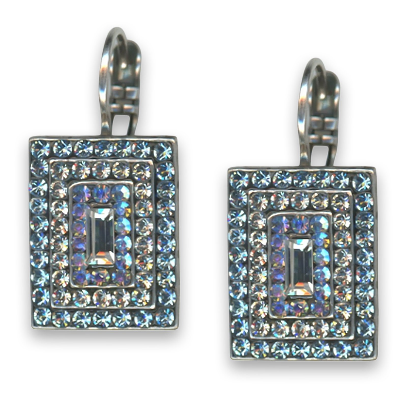 E-1000-3-141-SP6 (1) Earrings by Mariana Woman Beautiful Aquamarine and AB Swarovski Crystals - Image 1