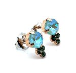 Earrings by Mariana Woman Gorgeous Aqua and Green Swarovski Crystals - Image 3
