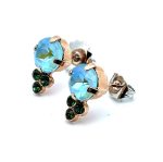 Earrings by Mariana Woman Gorgeous Aqua and Green Swarovski Crystals - Image 2