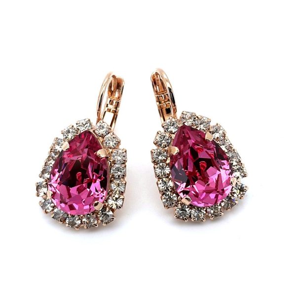 Earrings by Mariana Woman Lovely Rose and Clear Swarovski Crystals