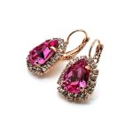 Earrings by Mariana Woman Lovely Rose and Clear Swarovski Crystals - Image 2
