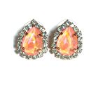 Earrings by Mariana Woman Beautiful Peach and Chrysolite Swarovski Crystals - Image 2