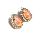 Earrings by Mariana Woman Beautiful Peach and Chrysolite Swarovski Crystals - Image 3