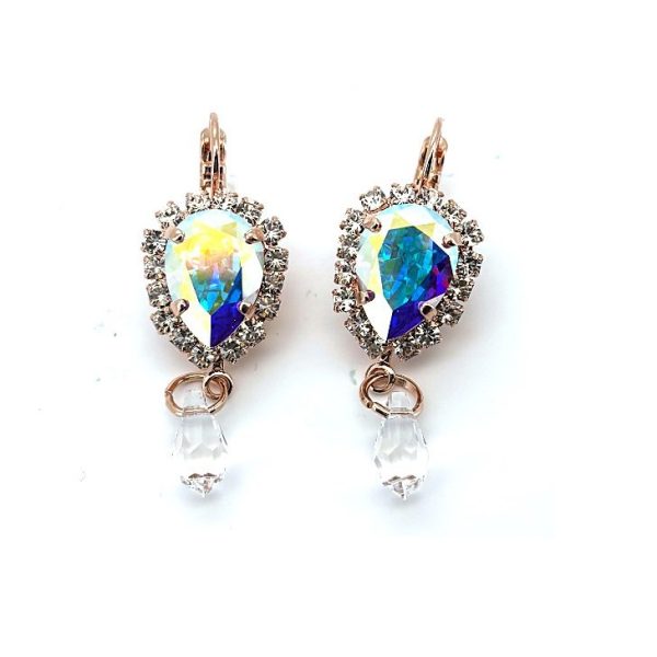 Earrings by Mariana Woman Dangling AB and Clear Swarovski Crystals