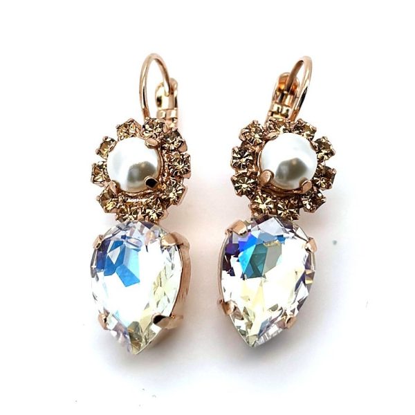 Earrings by Mariana Woman Timeless Pearl and Clear Swarovski Crystals