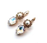 Earrings by Mariana Woman Timeless Pearl and Clear Swarovski Crystals - Image 2