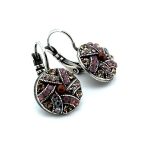 Earrings By Mariana Woman Charming Round Opal and Dark Topaz Swarovski Crystals-SP - Image 3