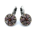 Earrings By Mariana Woman Charming Round Opal and Dark Topaz Swarovski Crystals-SP - Image 2