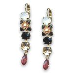 Earrings by Mariana Woman Alluring Jet and Padparadscha Swarovski Crystals - Image 2