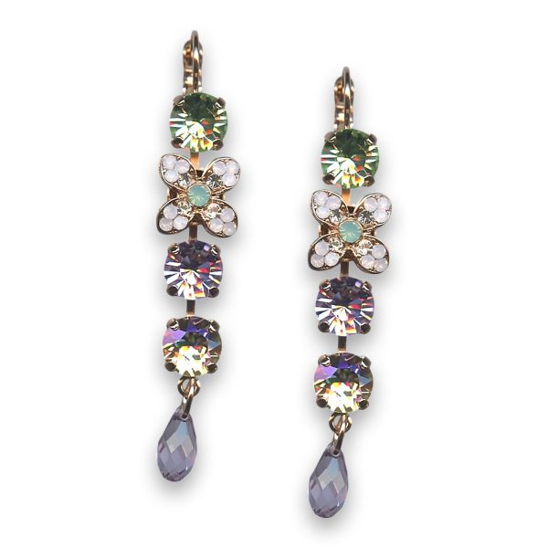 Earrings by Mariana Woman Beautiful Rose and Peridot Swarovski Crystals