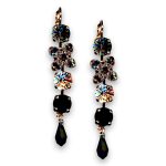 Earrings by Mariana Woman Exquisite Black Diamond Swarovski Crystals
