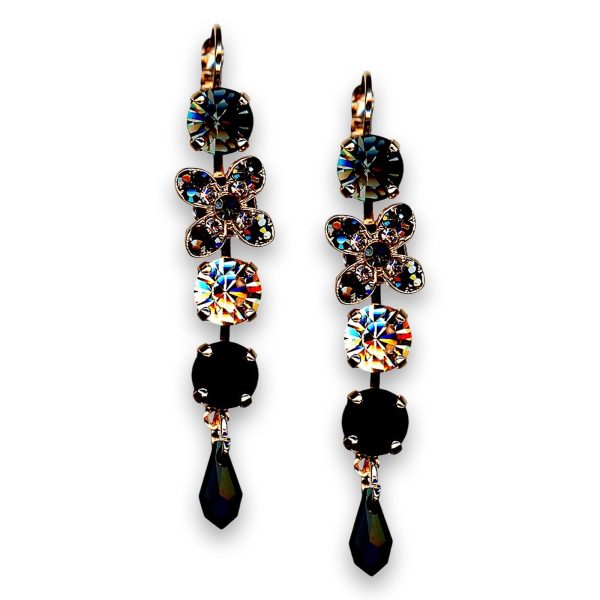 Earrings by Mariana Woman Exquisite Black Diamond Swarovski Crystals