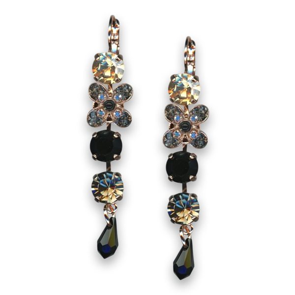 Earrings by Mariana Woman Elegant Jet and Golden Swarovski Crystals