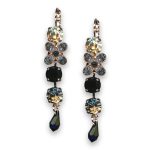 Earrings by Mariana Woman Elegant Jet and Golden Swarovski Crystals - Image 3