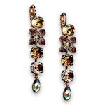 Earrings by Mariana Woman Sophisticated Golden and Topaz Swarovski Crystals