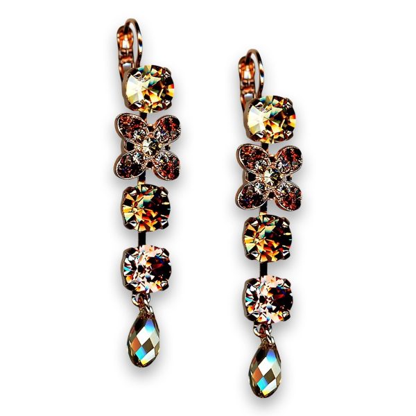Earrings by Mariana Woman Sophisticated Golden and Topaz Swarovski Crystals