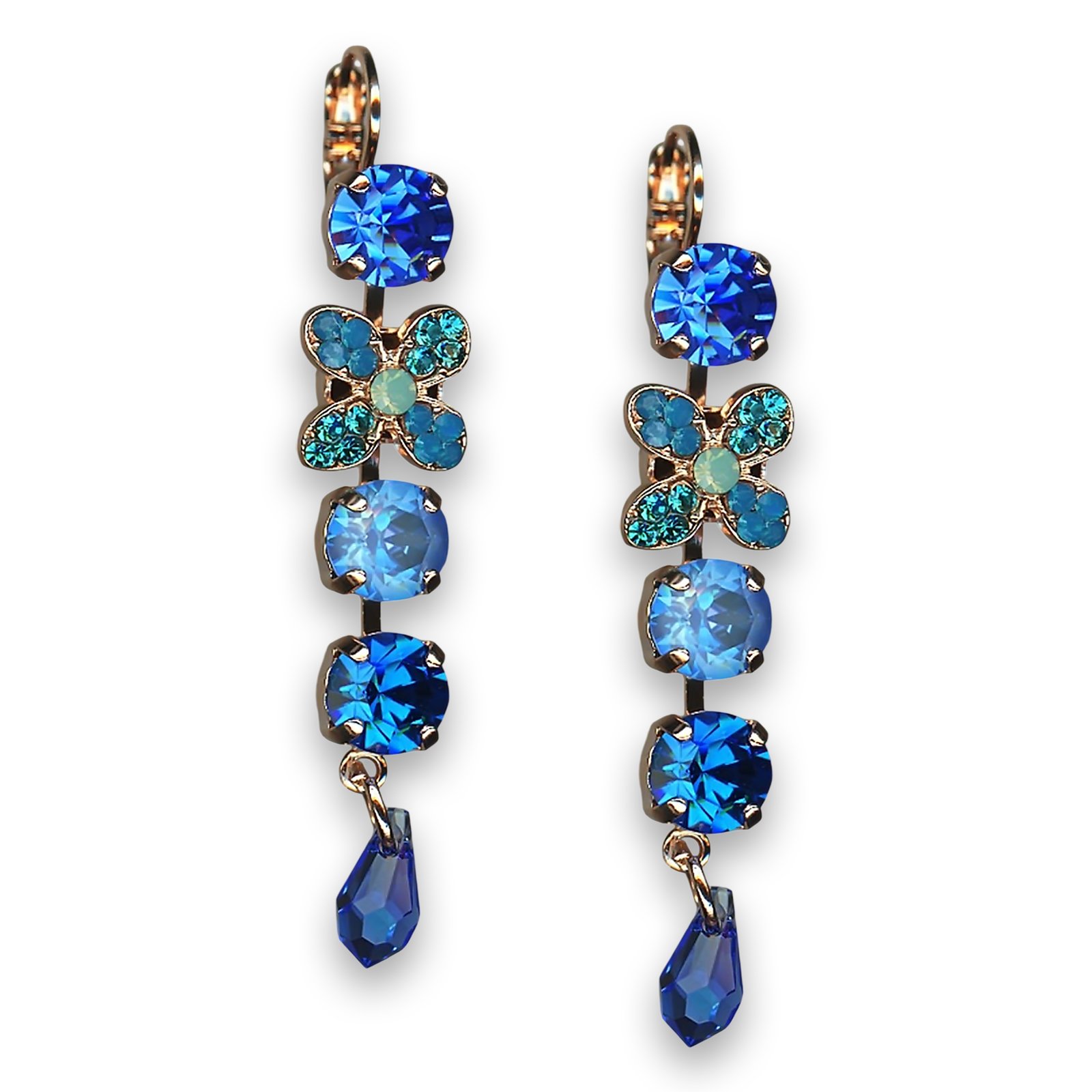 E-1068-1128-RG6 (1) Earrings by Mariana Woman Stunning Sapphire Swarovski Crystals - Image 1