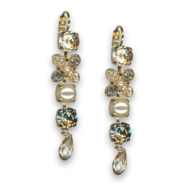 Earrings by Mariana Woman Timeless Golden and Pearl Swarovski Crystals
