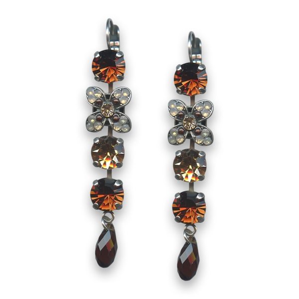 Earrings by Mariana Woman Luxurious Topaz and Brown Swarovski Crystals