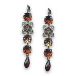 Earrings by Mariana Woman Luxurious Topaz and Brown Swarovski Crystals - Image 2