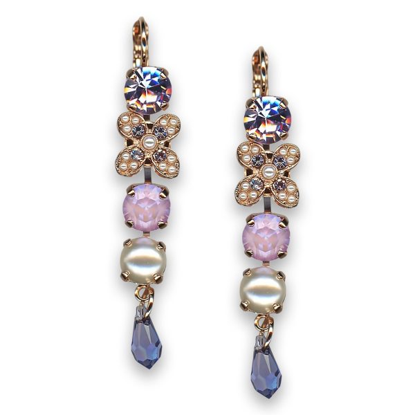Earrings by Mariana Woman Gorgeous Tanzanite and Pearl Swarovski Crystals