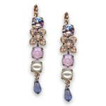 Earrings by Mariana Woman Gorgeous Tanzanite and Pearl Swarovski Crystals - Image 3