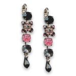 Earrings by Mariana Woman Elegant Jet and Rose Swarovski Crystals - Image 3