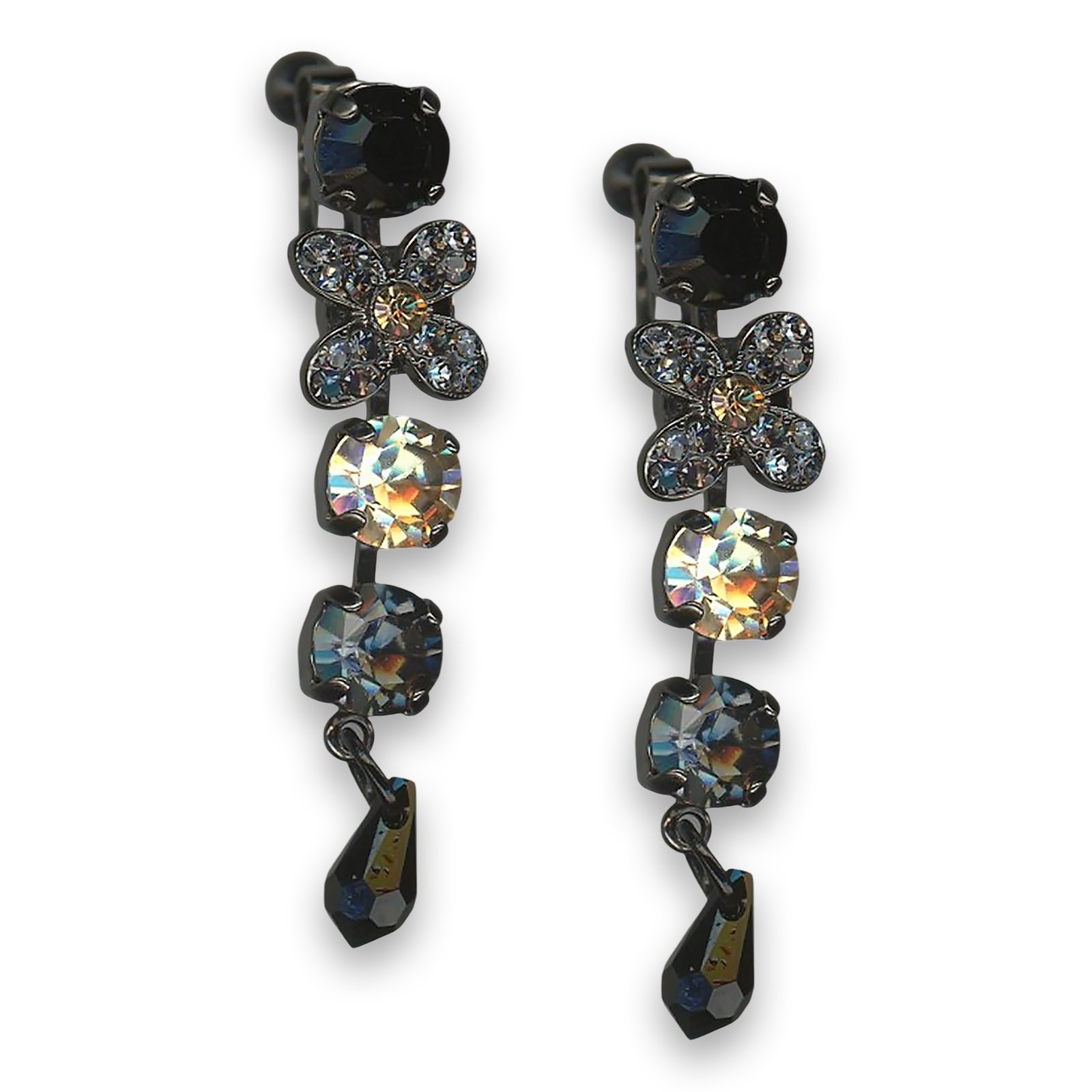 E-1068-1908-BG2 (1) Earrings by Mariana Woman Sophisticated Black Diamond and Jet Swarovski Crystals - Image 1