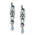 Earrings by Mariana Woman Gorgeous Aquamarine and Clear Swarovski Crystals - Image 3