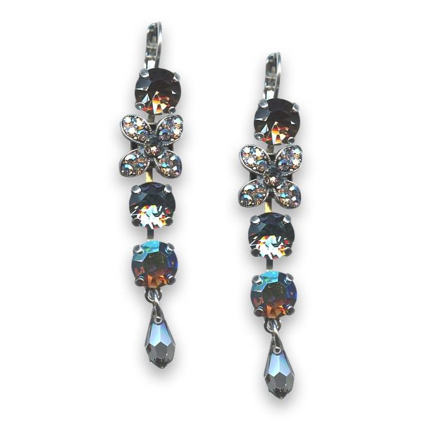Earrings by Mariana Woman Luxurious Black Diamond and AB Swarovski Crystals