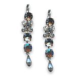Earrings by Mariana Woman Luxurious Black Diamond and AB Swarovski Crystals - Image 2