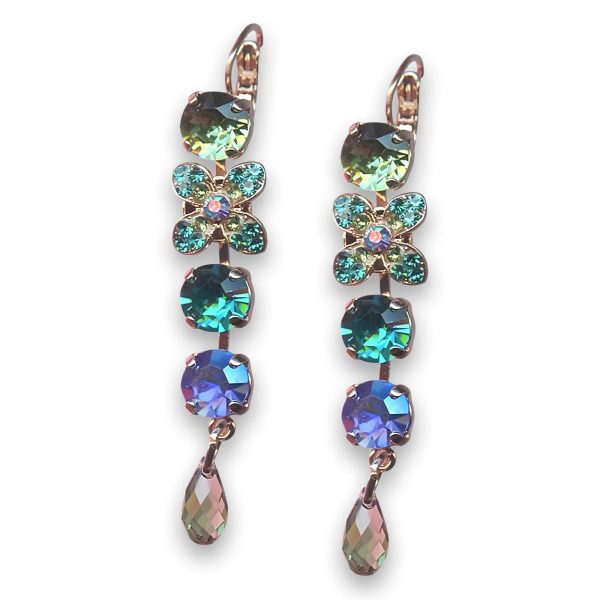 Earrings by Mariana Woman Beautiful Blue Zircon and Peridot Swarovski Crystals