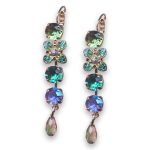 Earrings by Mariana Woman Beautiful Blue Zircon and Peridot Swarovski Crystals - Image 3