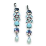Earrings by Mariana Woman Charming Turquoise and Coral Swarovski Crystals