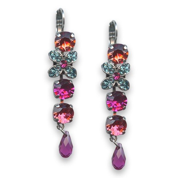 Earrings by Mariana Woman Stunning Pink and Peach Swarovski Crystals