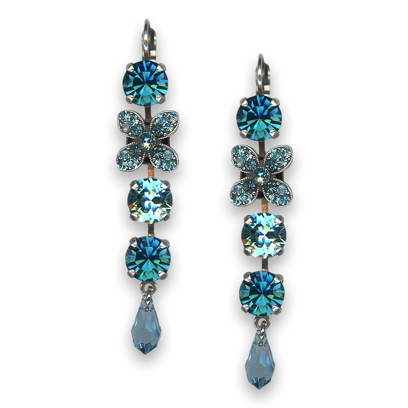 E-1068-379263-SP6 (1) Earrings by Mariana Woman Elegant Indicolite and Turquoise Swarovski Crystals - Image 1