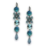 Earrings by Mariana Woman Elegant Indicolite and Turquoise Swarovski Crystals - Image 3