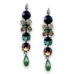 Earrings by Mariana Woman Exquisite Green and Amber Swarovski Crystals - Image 3