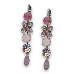 Earrings by Mariana Woman Lovely Dangling Rose Swarovski Crystals