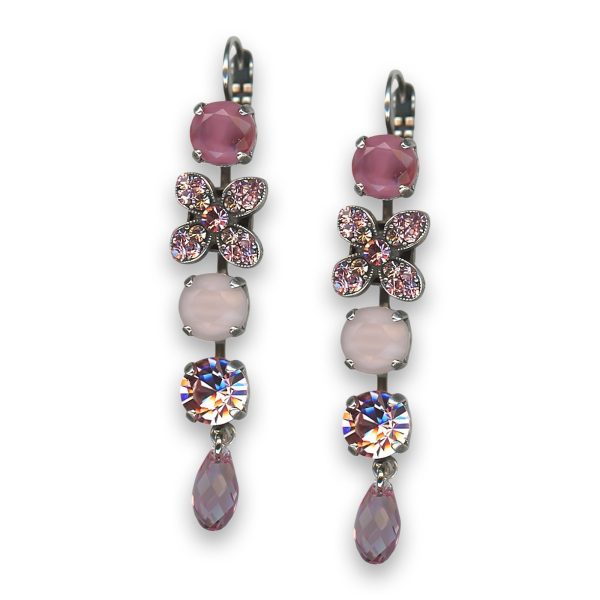 Earrings by Mariana Woman Lovely Dangling Rose Swarovski Crystals