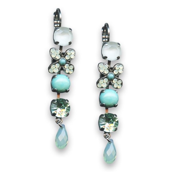 Earrings by Mariana Woman Charming Turquoise Mineral and Opal Swarovski Crystals