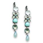 Earrings by Mariana Woman Charming Turquoise Mineral and Opal Swarovski Crystals - Image 3