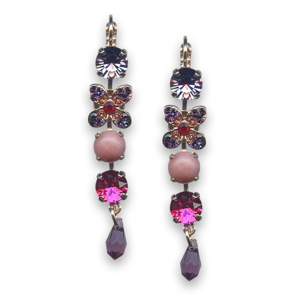 Earrings by Mariana Woman Stunning Aventurine Mineral and Amethyst Swarovski Crystals