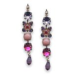 Earrings by Mariana Woman Stunning Aventurine Mineral and Amethyst Swarovski Crystals - Image 2