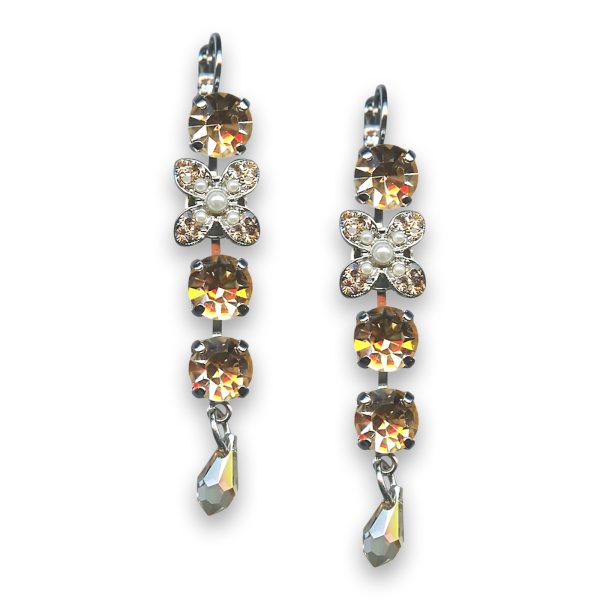Earrings by Mariana Woman Classy Pearl Mineral and Golden Swarovski Crystals