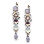 Earrings by Mariana Woman Precious Opalit Mineral and Violet Swarovski Crystals