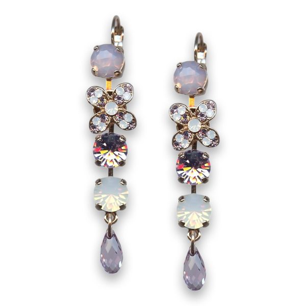 Earrings by Mariana Woman Precious Opalit Mineral and Violet Swarovski Crystals