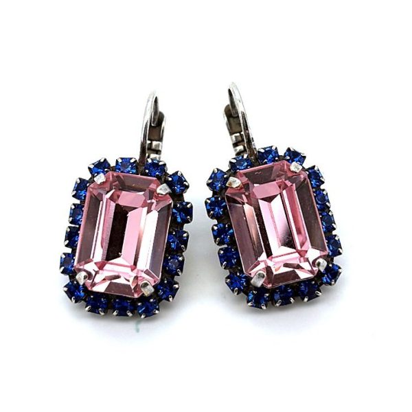 Earrings by Mariana Woman Exquisite Rose and Blue Swarovski Crystals