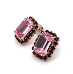 Earrings by Mariana Woman Charming Rose and Siam Swarovski Crystals - Image 2