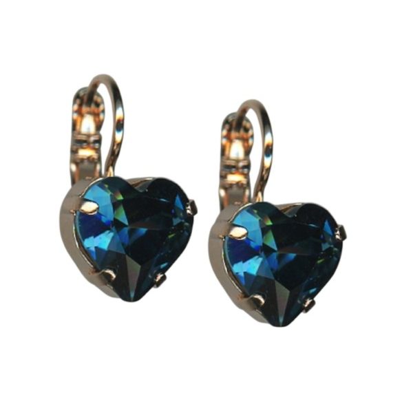 Earrings By Mariana Woman Elegant Heart Shape Montana Blue Swarovski Crystals